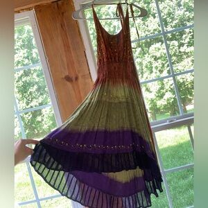 Hippie Multicolor halter Dress
